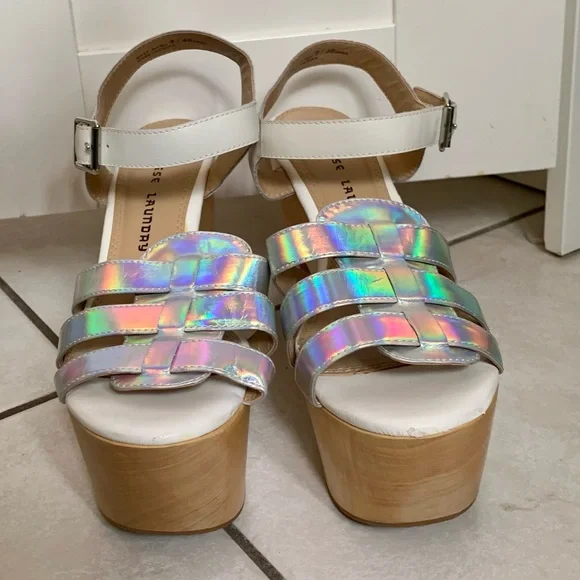 Chinese Laundry Platform Iridescent Sandal Heels - Picture 3 of 10